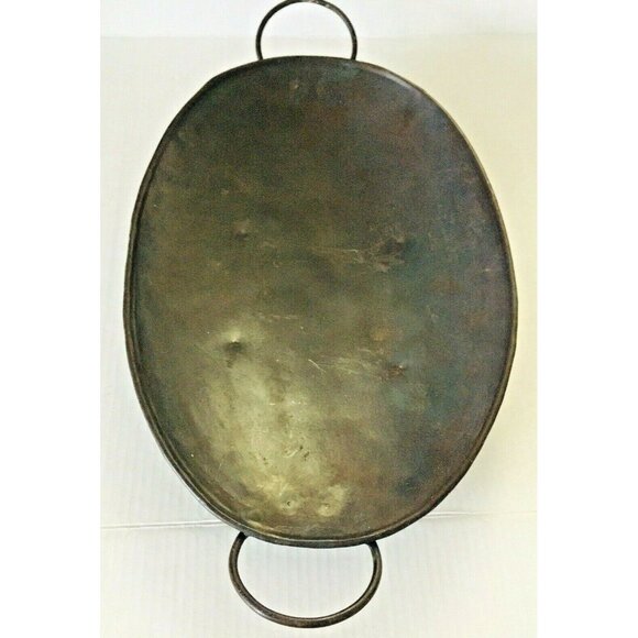 VTG Large Black Metal Display Tray Rustic Home Decor Country Style Hammer 17*11" - Picture 3 of 6